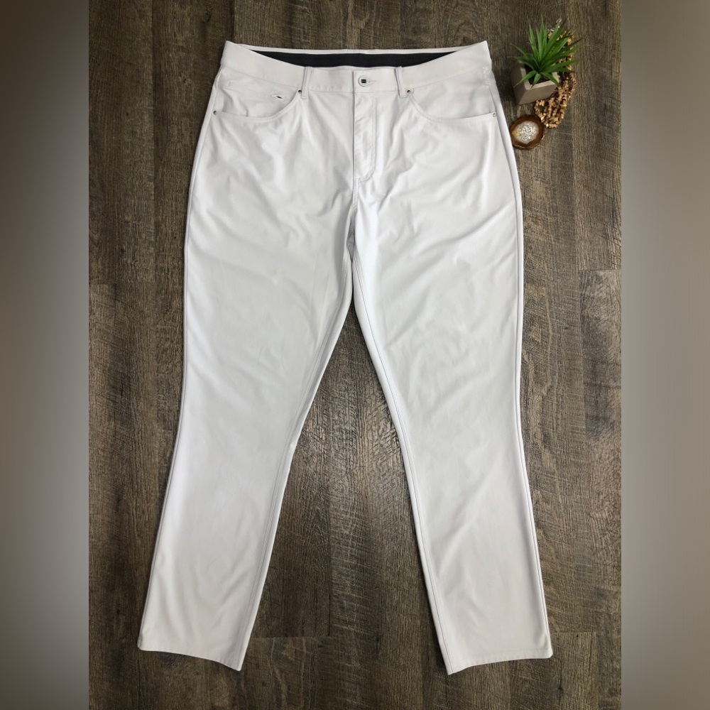 PUMA Men’s Golf Performance Pants Light Gray Stretch Zip Pocket 36x32